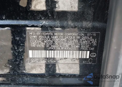 2015 Lexus Gs 350 from USA, damaged, VIN JTHCE1BL8FA008215